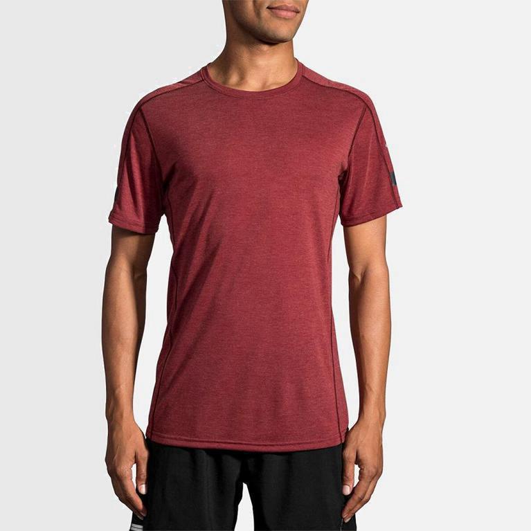 Brooks Distance - Camisetas Manga Corta Hombre - Rojas (ZN6741235)